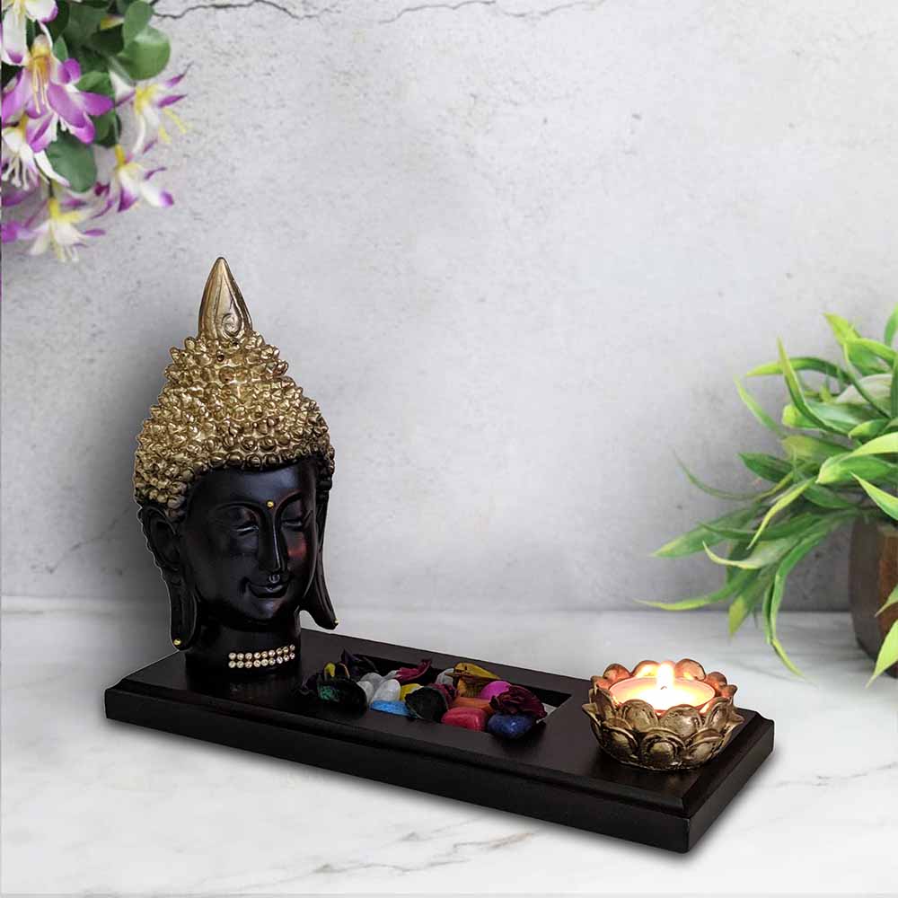Buddha Face Idol on Tray